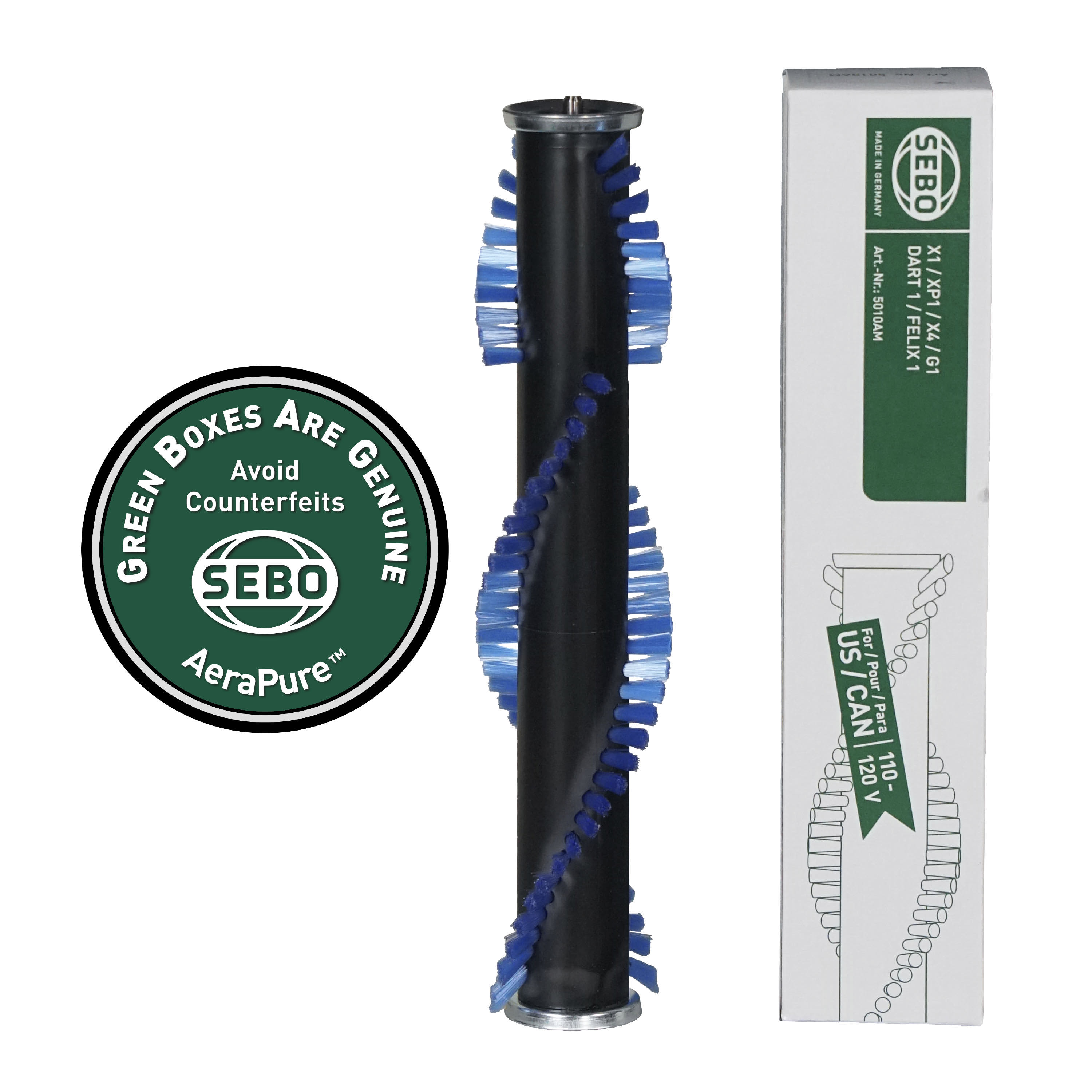 Brush Roller 12", for X1, X4, X7, G1, G4, FELIX 1, DART, K3, E3, D4, and ET-1 