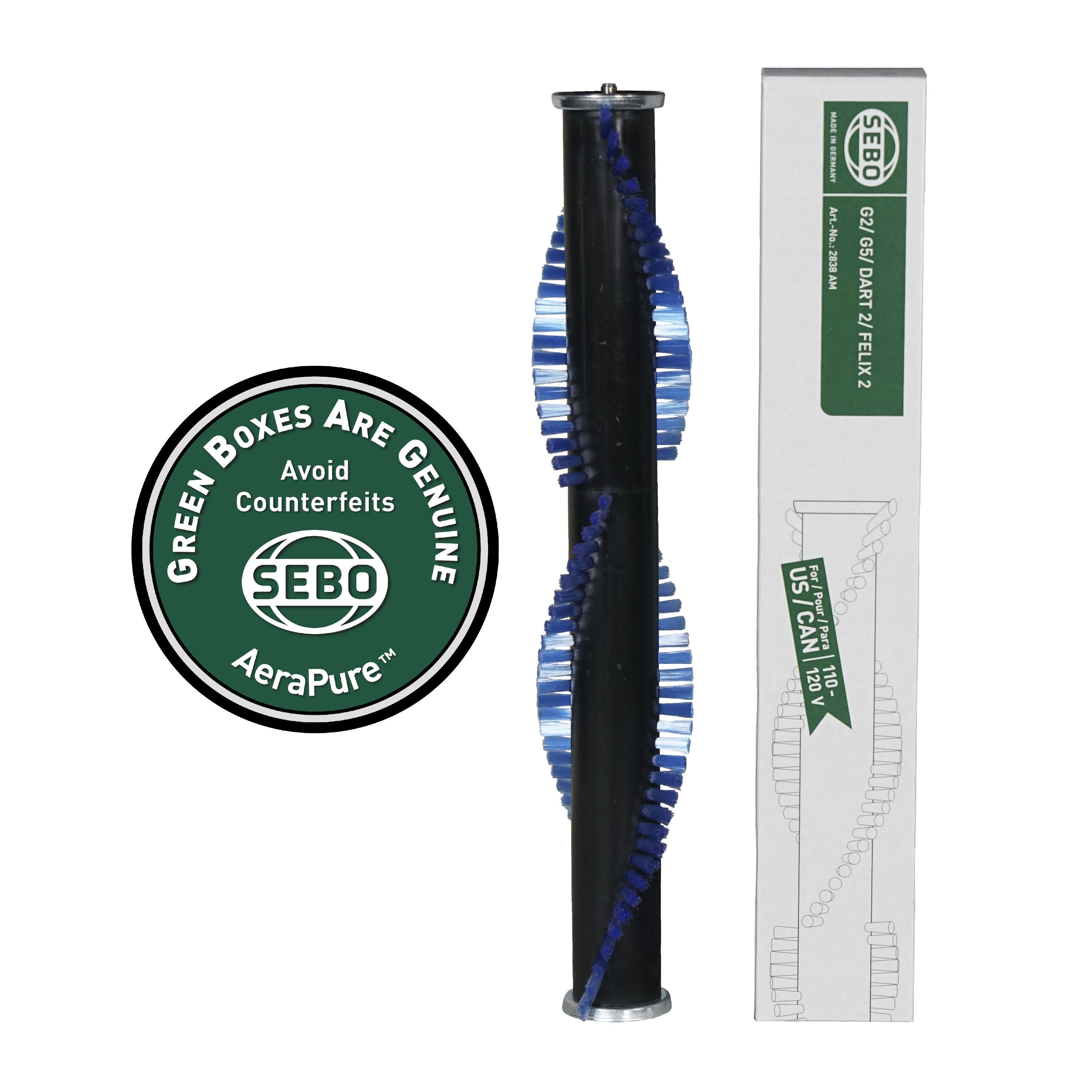 Brush Roller 15", for G2, G5, ET-2, and FELIX 2 