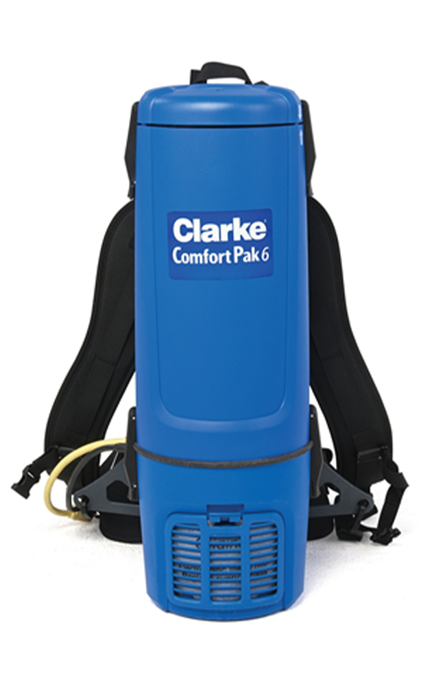 Clarke Comfort Pak 6 Backpack Vacuum clarke, comfort, pak, 6 quart, commercial, backpack, vacuum, HEPA, filtration, swivel, hose, 
