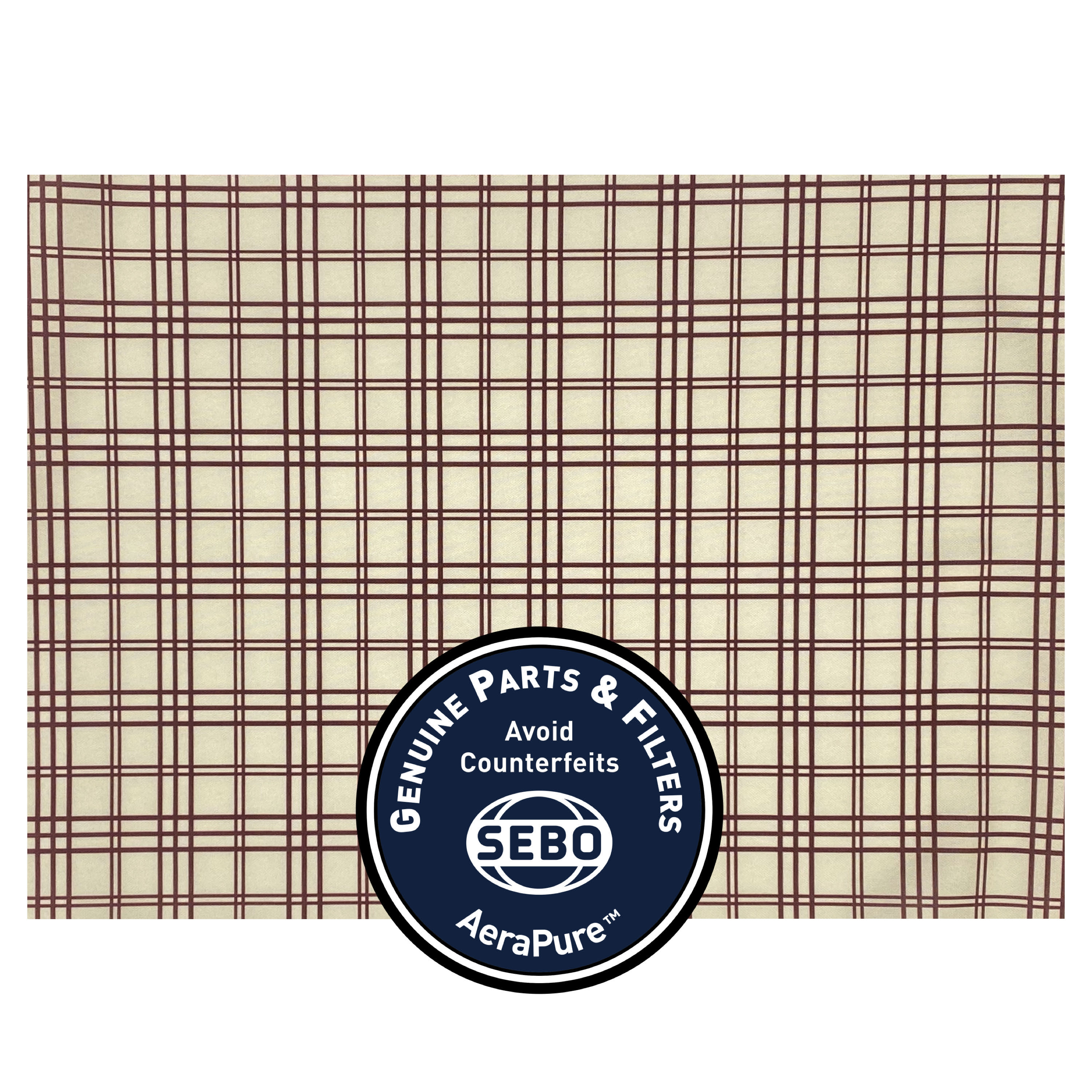 Exhaust Microfilter with textile, for FELIX Classic (tan/burgundy, plaid) 