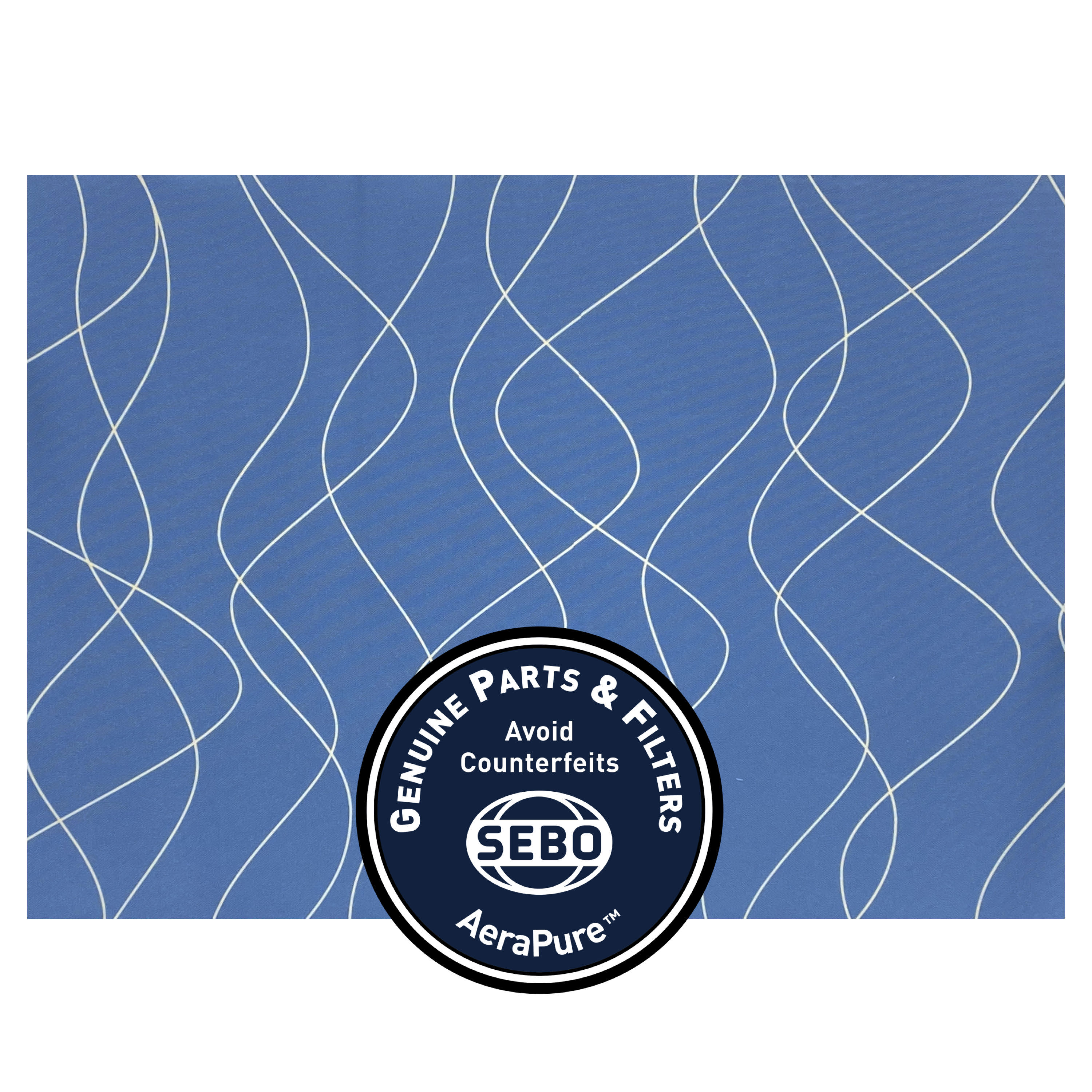 Exhaust Microfilter with textile, for FELIX Ice Blue (light blue, waves) 