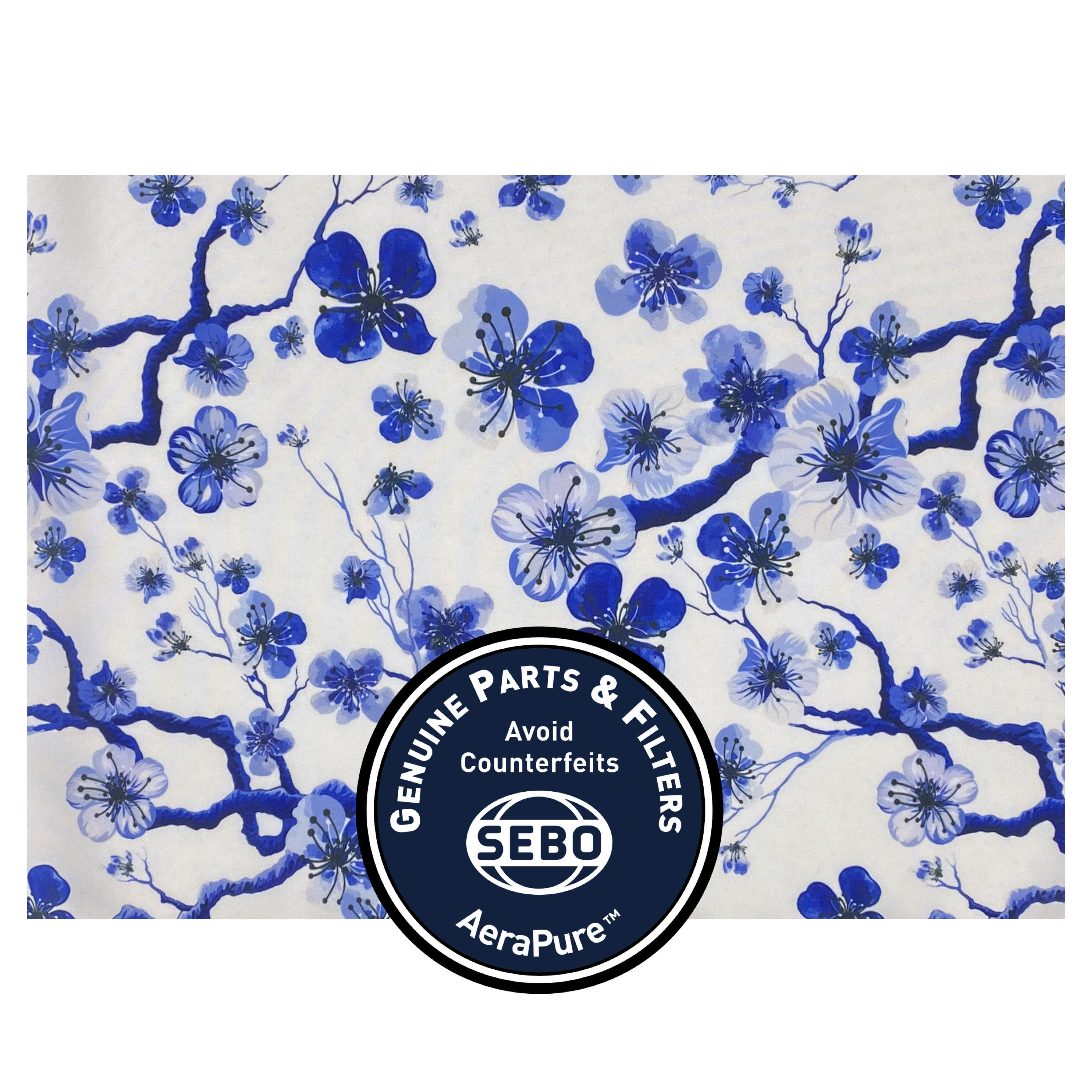 Exhaust Microfilter with textile, for FELIX Indigo and DART (indigo/white, blossoms) 