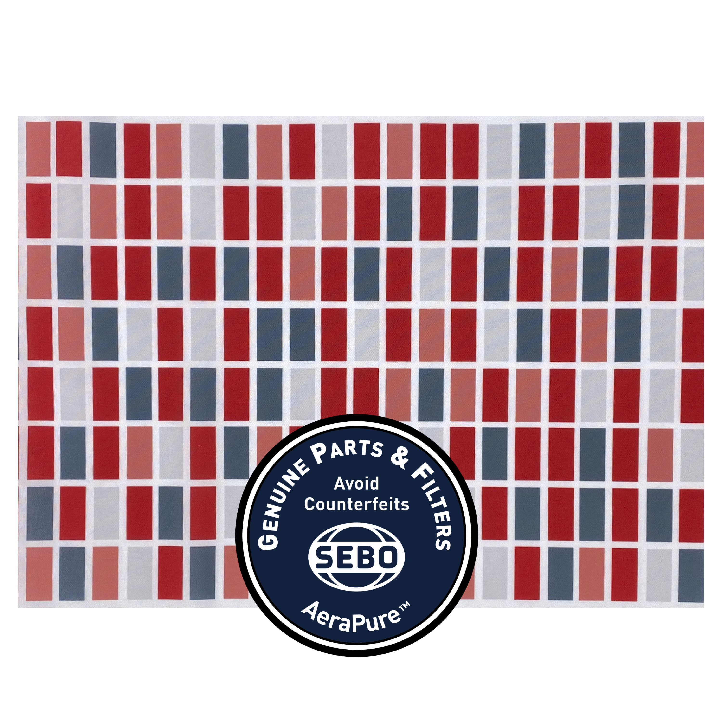 Exhaust Microfilter with textile, for FELIX Rosso (red/gray, rectangles) 