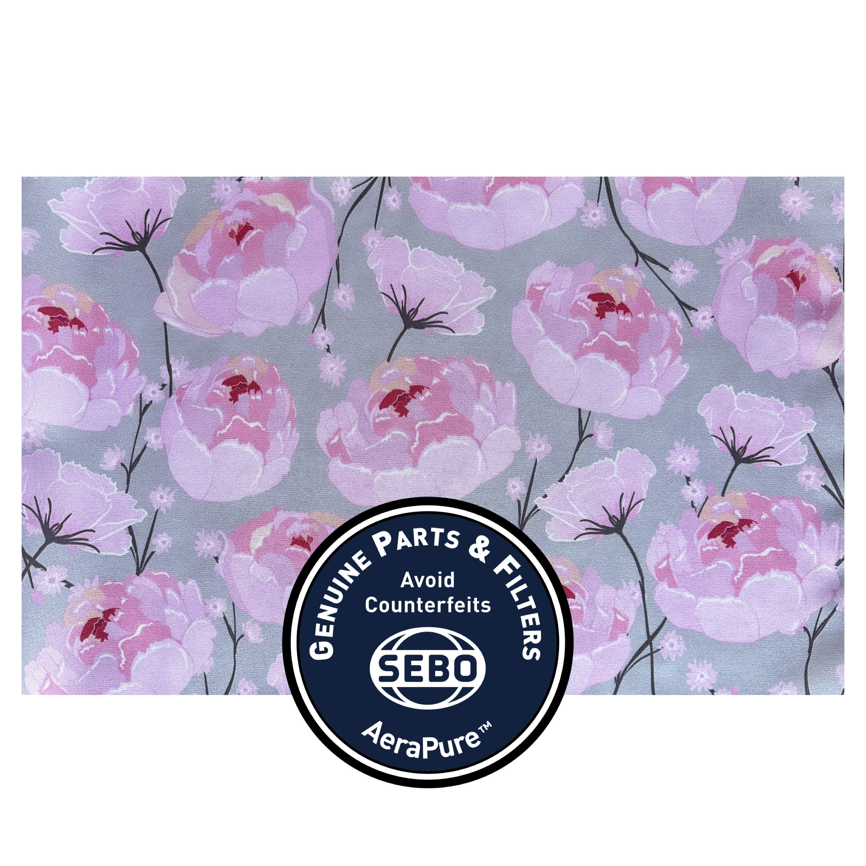 Exhaust Microfilter with textile, for FELIX gray with pink floral)  