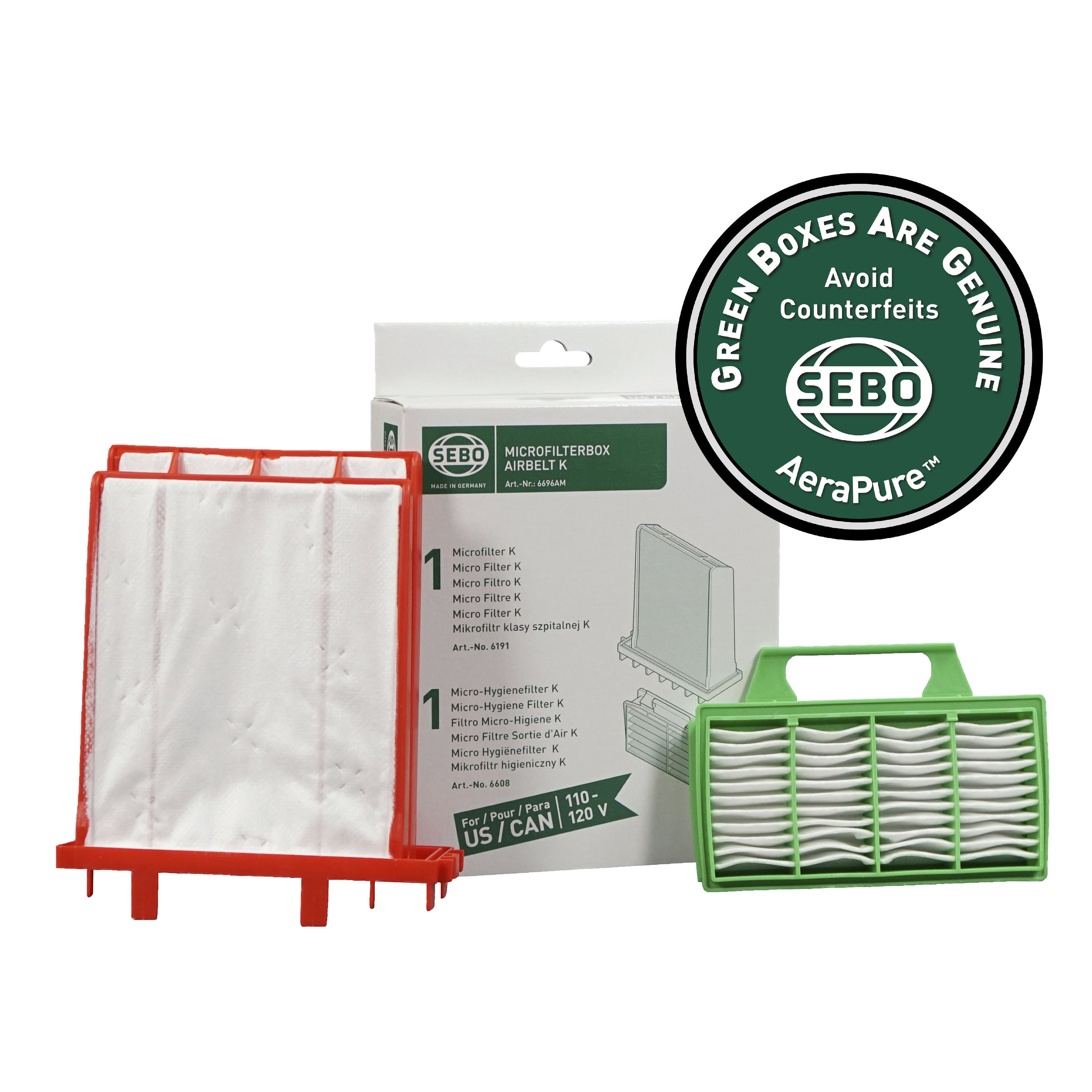 Filter Set AIRBELT K (1 micro filter and 1 exhaust filter) 