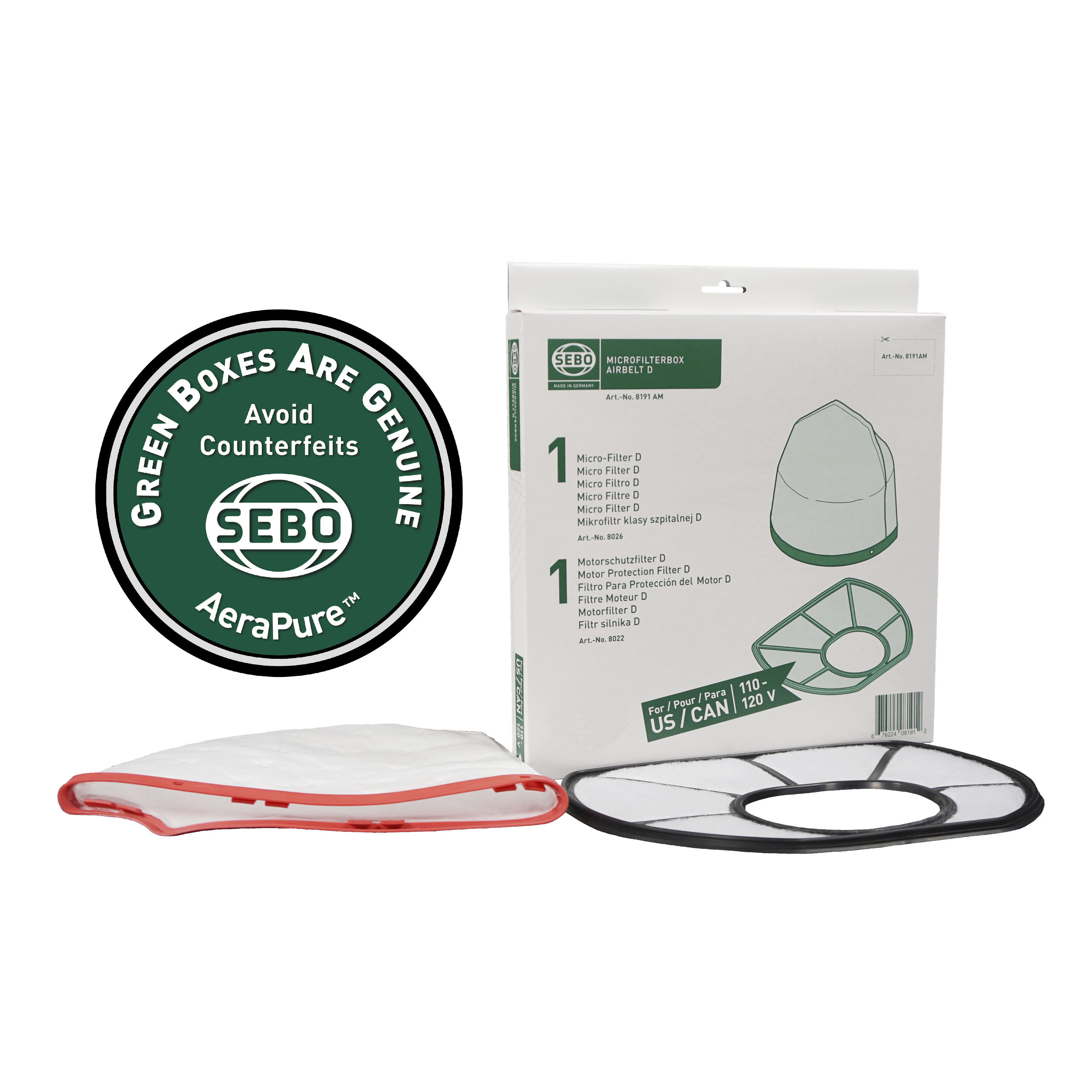 Filter Set, for AIRBELT D (1 motor protection and 1 micro exhaust)  