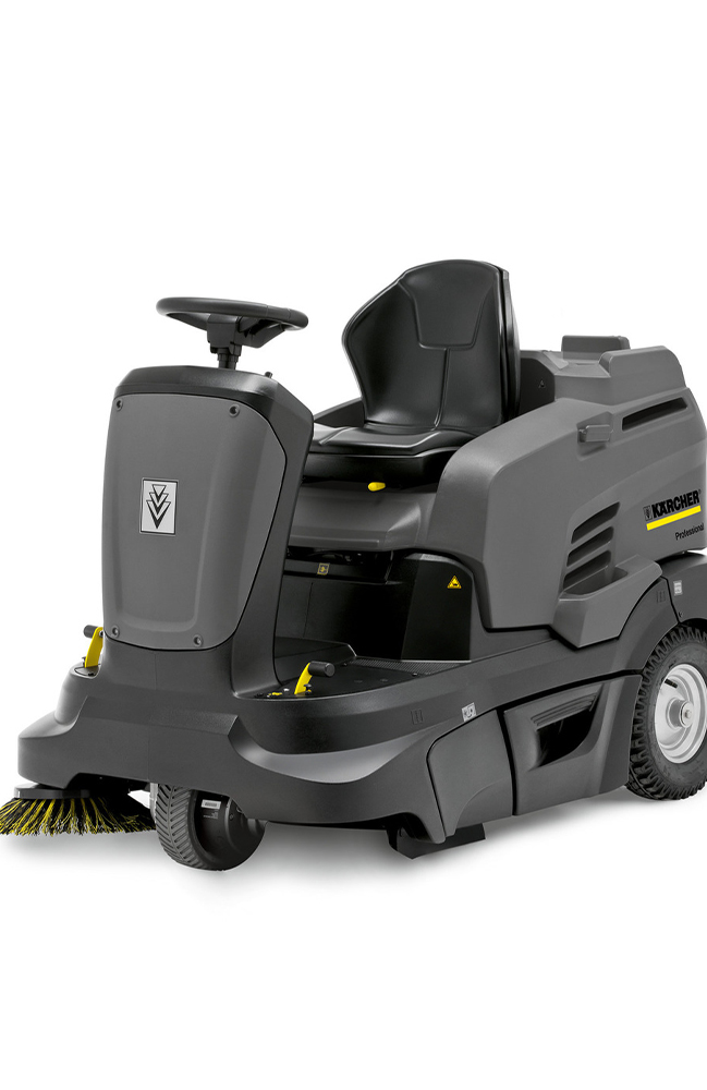 Karcher KM 90/60 R Bp Karcher, KM, 90/60 R bp, commercial, ride, ride-on, sweeper, hard floor, large area, maintenance, janitorial, sweep, clean, cleaning, 