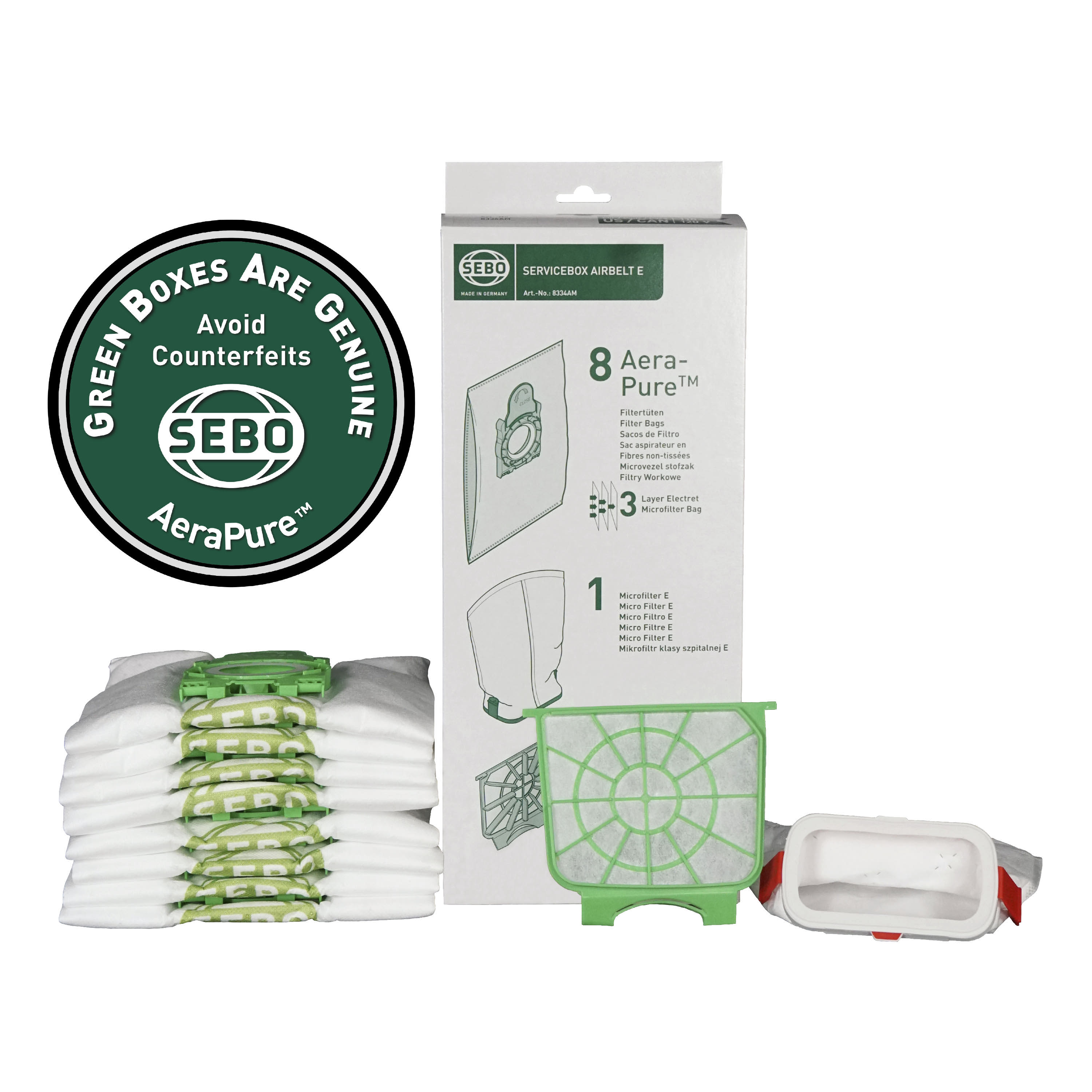 Service Box AIRBELT E (1 piece), 8 bags, micro and exhaust filters 