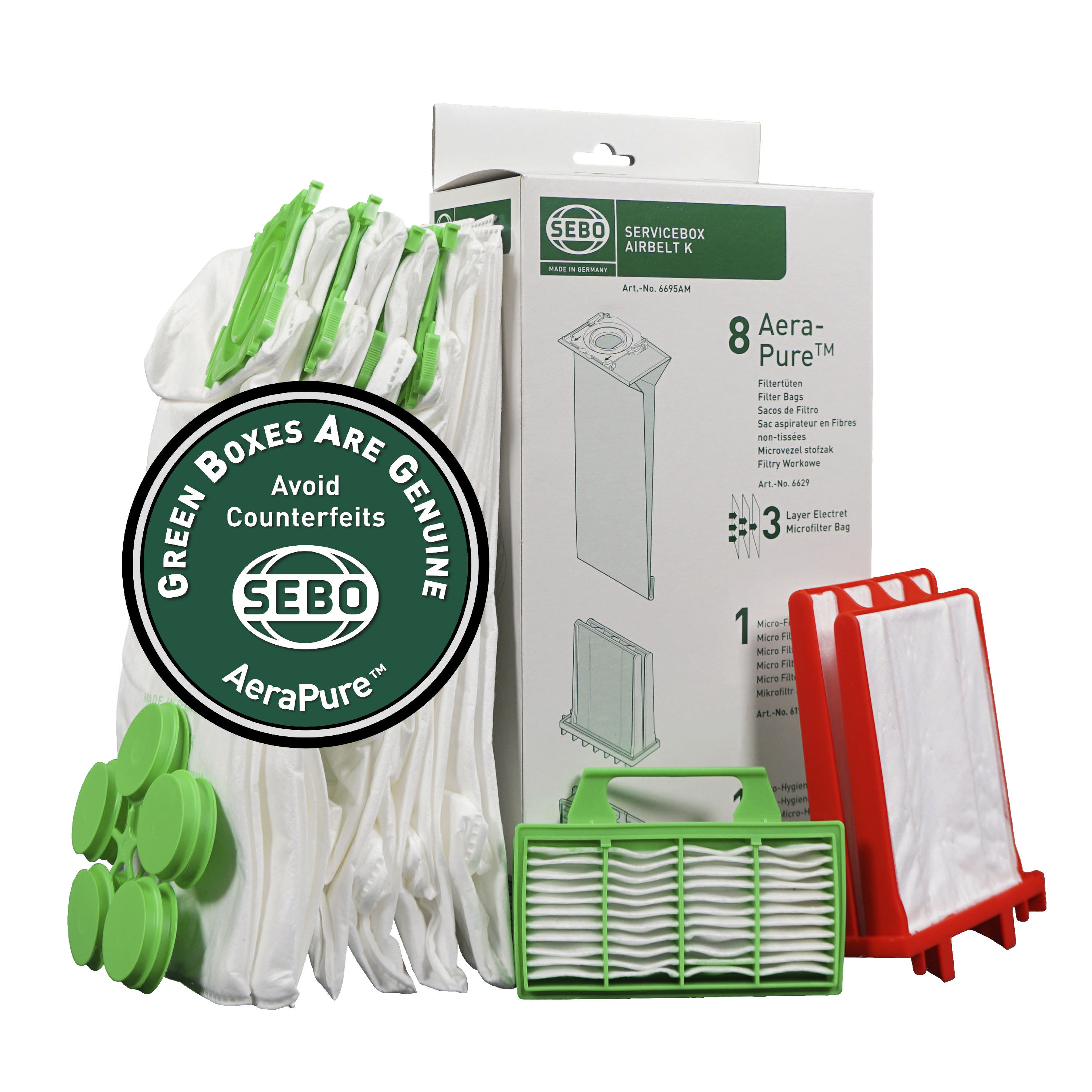 Service Box AIRBELT K (1 piece), 8 bags, with micro and exhaust filters 