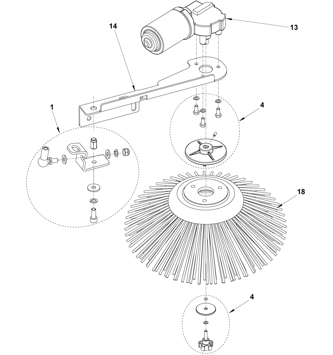 Clarke BSW-28 Side Broom Assembly