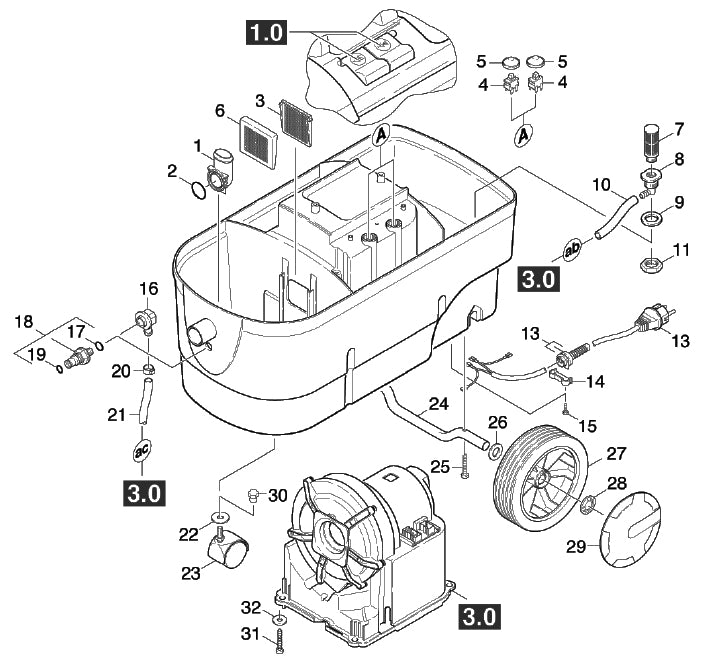 Karcher Puzzi 10/1 Body Parts