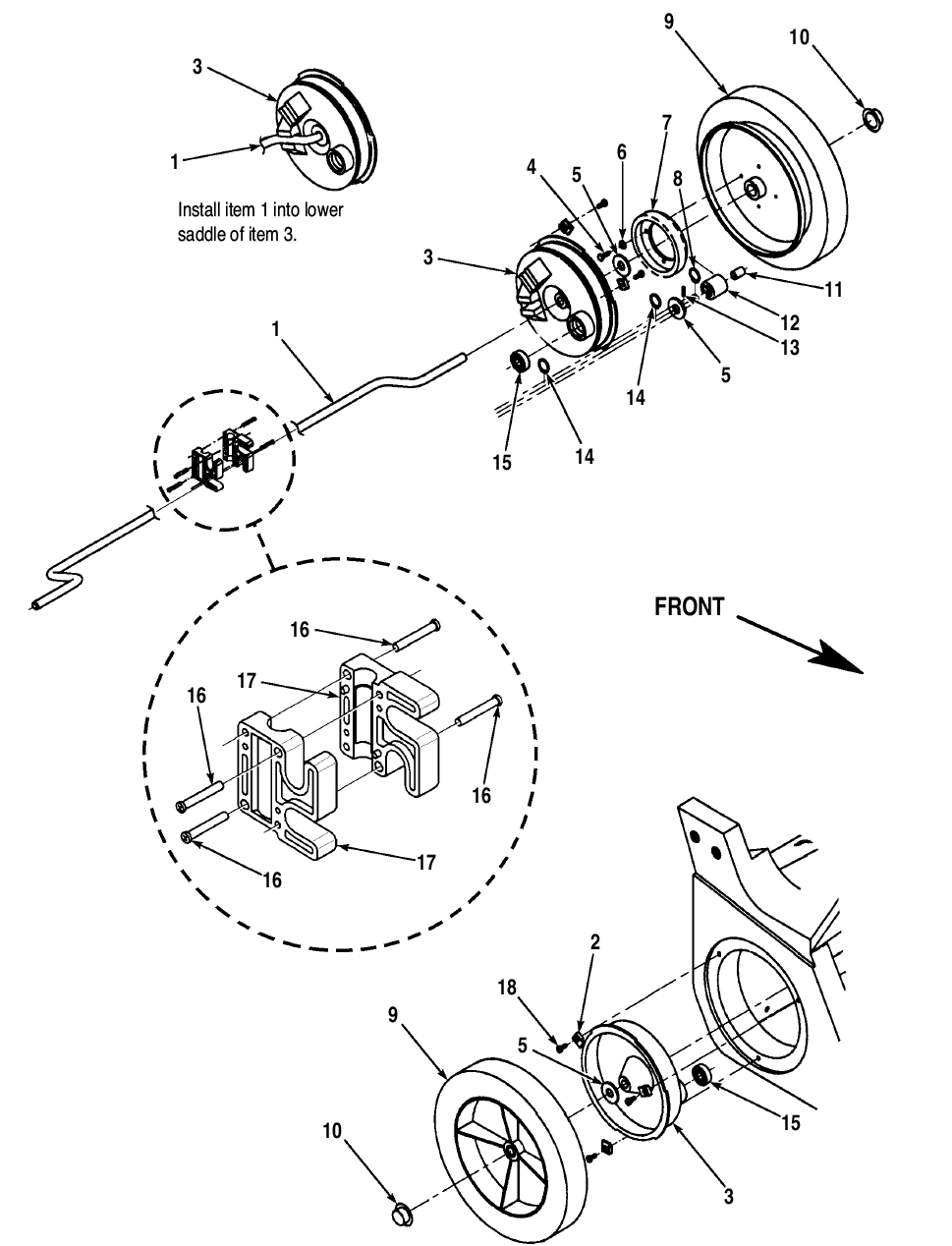Nilfisk SW 650 Axel And Wheels