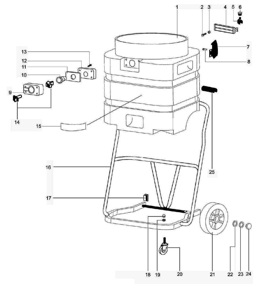 Windsor Karcher Titan Wet/Dry Vacuum Tank and Cart